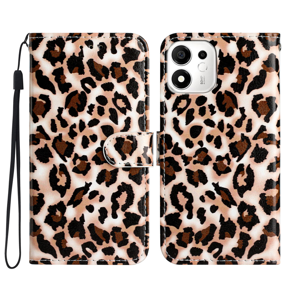 For Honor X7e Plus 5G / Honor 600 Smart 5G Wallet Case  Printed Pattern PU Leather Stand Phone Cover with Strap