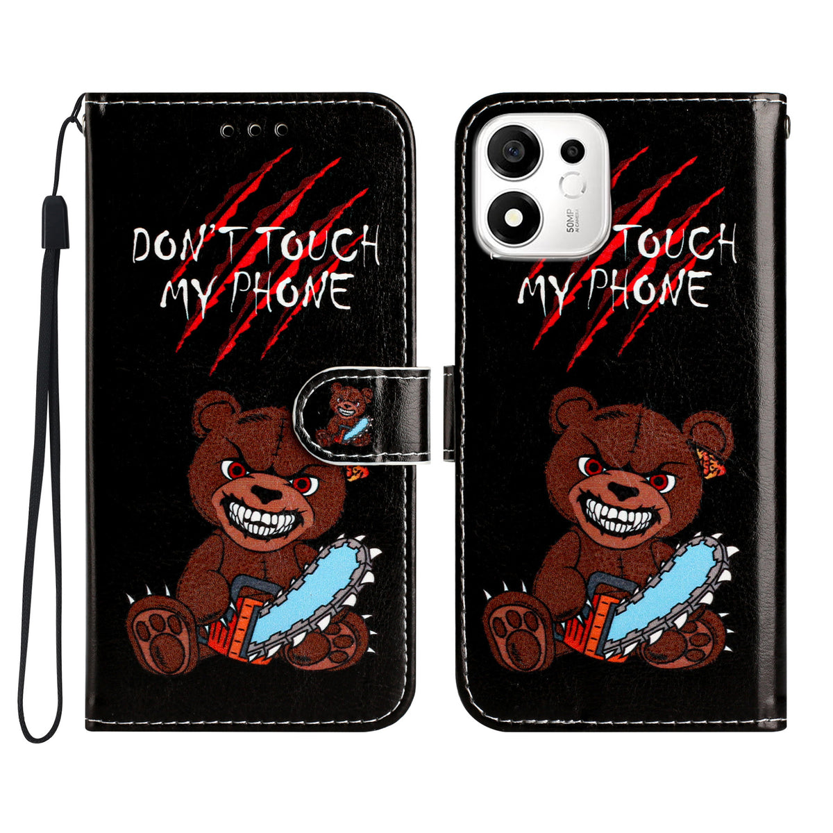 For Honor X7e Plus 5G / Honor 600 Smart 5G Wallet Case  Printed Pattern PU Leather Stand Phone Cover with Strap