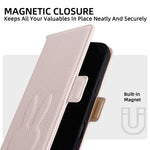 For Samsung Galaxy S25 Edge Wallet Case PU Leather Rabbit Imprinted Phone Cover with Detachable Wrist Strap