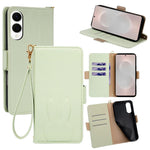 For Samsung Galaxy S25 Edge Wallet Case PU Leather Rabbit Imprinted Phone Cover with Detachable Wrist Strap