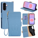 Samsung Galaxy A27 5G Plånboksfodral PU-läder med kanintryck och avtagbar handledsrem