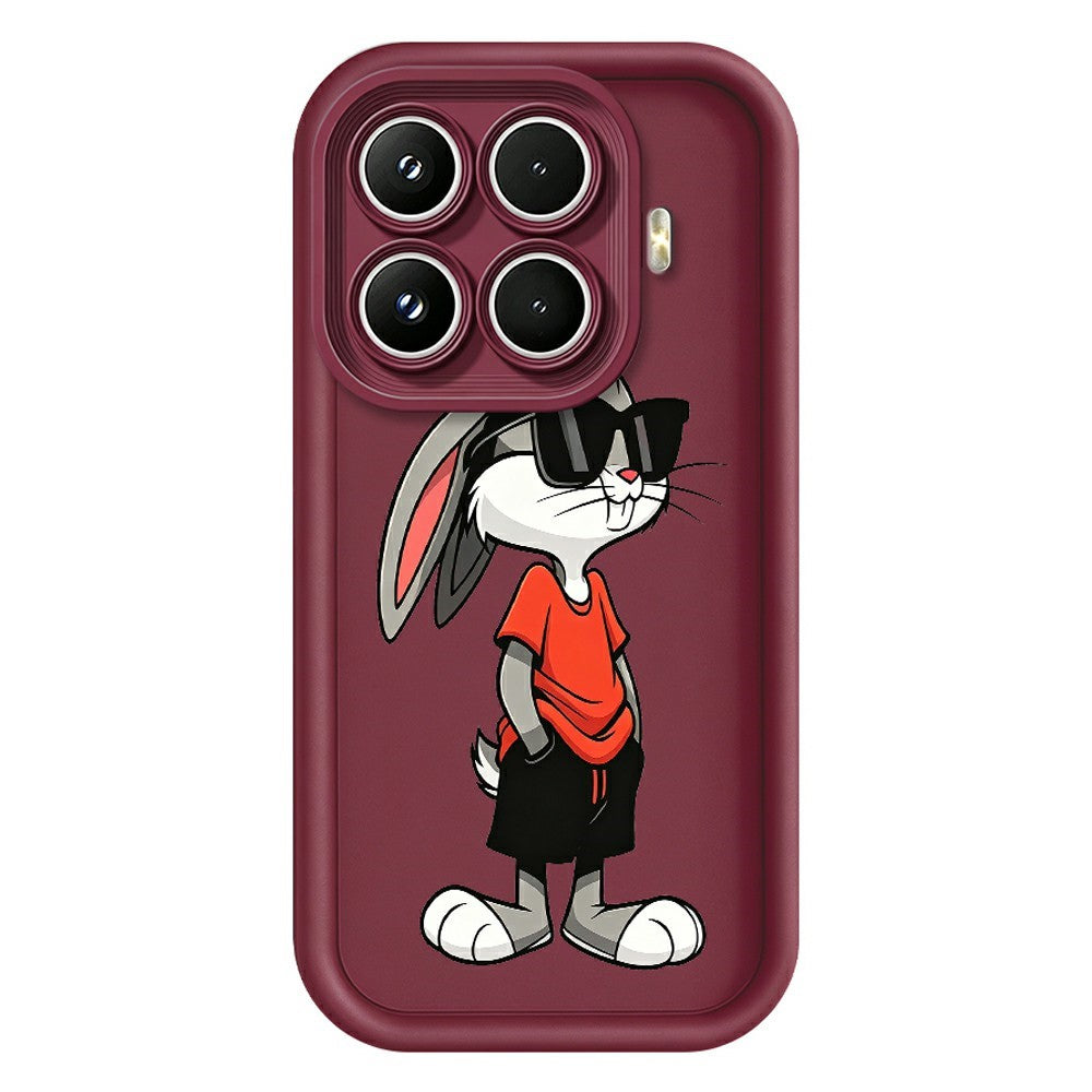 Xiaomi 17T TPU-skal tecknat kaninmönster gummerat halkfritt mobilbaksida