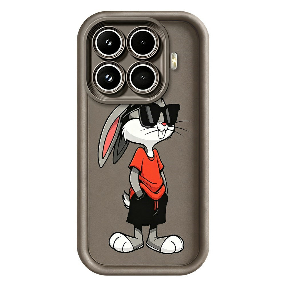Xiaomi 17T TPU-skal tecknat kaninmönster gummerat halkfritt mobilbaksida