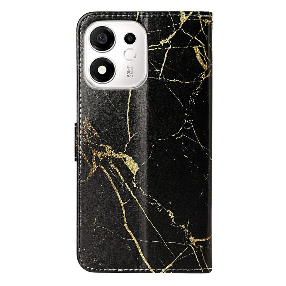 For Honor X7e Plus 5G / Honor 600 Smart 5G Stand Case Marmor Malet Folio Flip Læderpung Telefoncover
