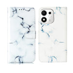 For Honor X7e Plus 5G / Honor 600 Smart 5G Stand Case Marmor Malet Folio Flip Læderpung Telefoncover