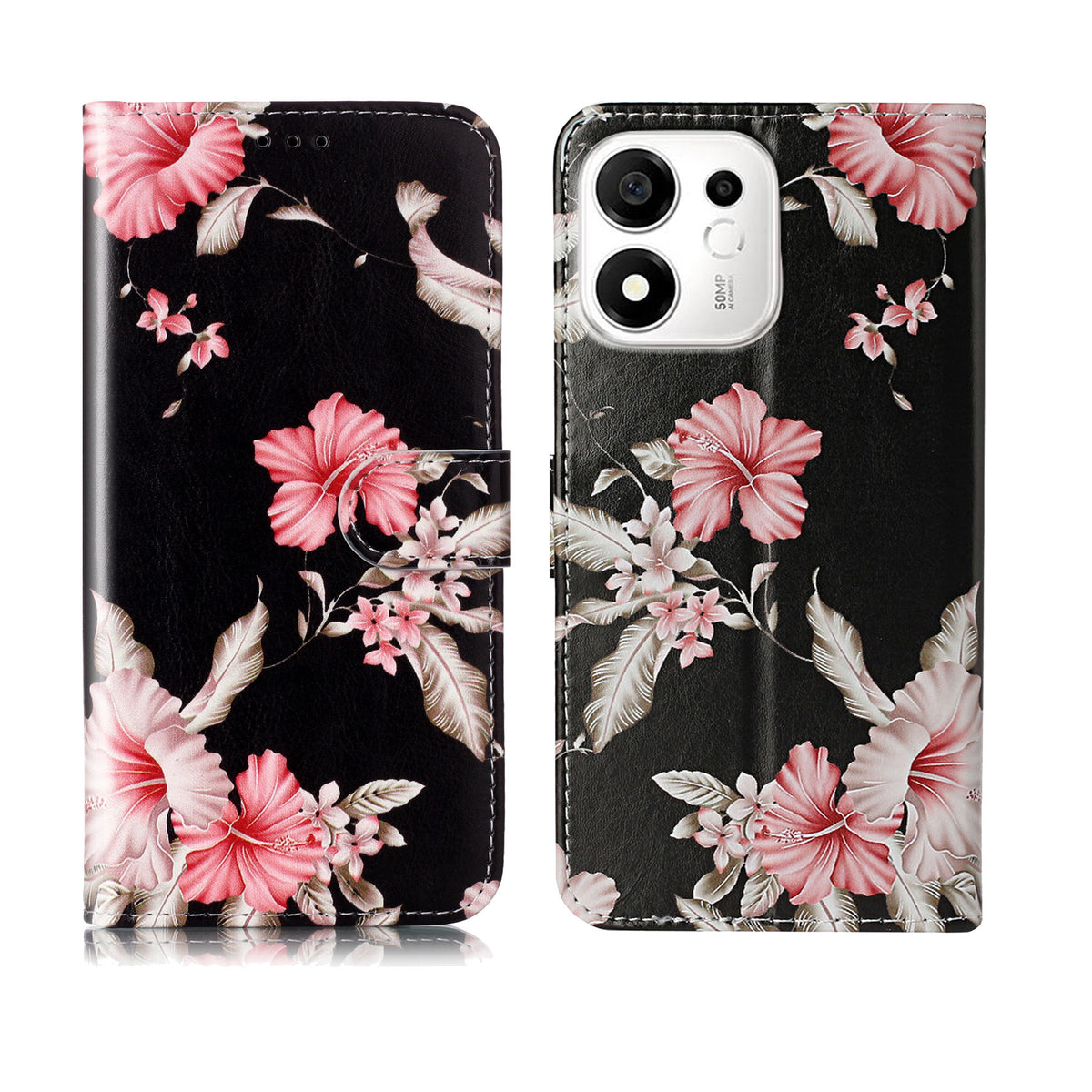For Honor X7e Plus 5G / Honor 600 Smart 5G Stand Case Marmor Malet Folio Flip Læderpung Telefoncover