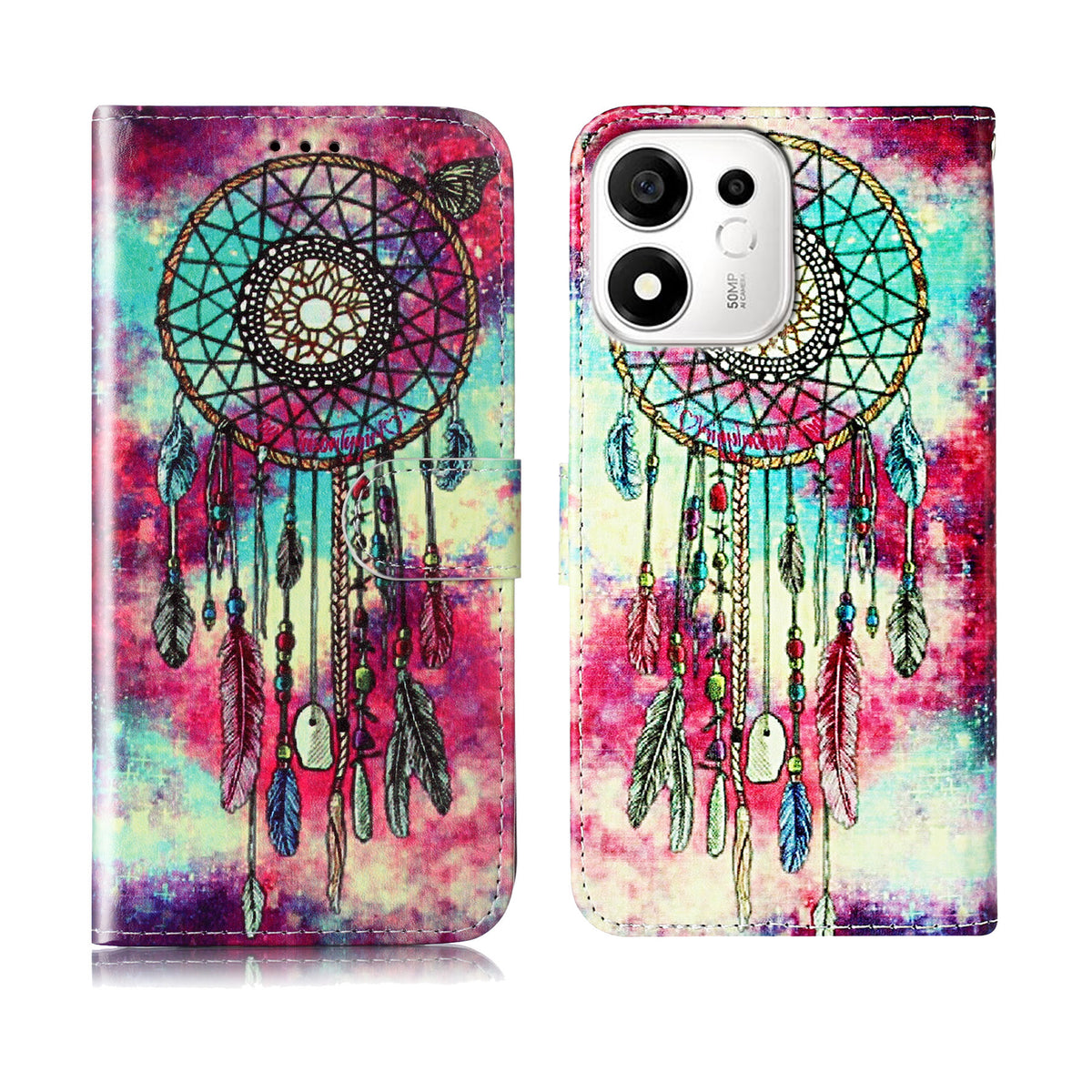 For Honor X7e Plus 5G / Honor 600 Smart 5G Stand Case Marmor Malet Folio Flip Læderpung Telefoncover