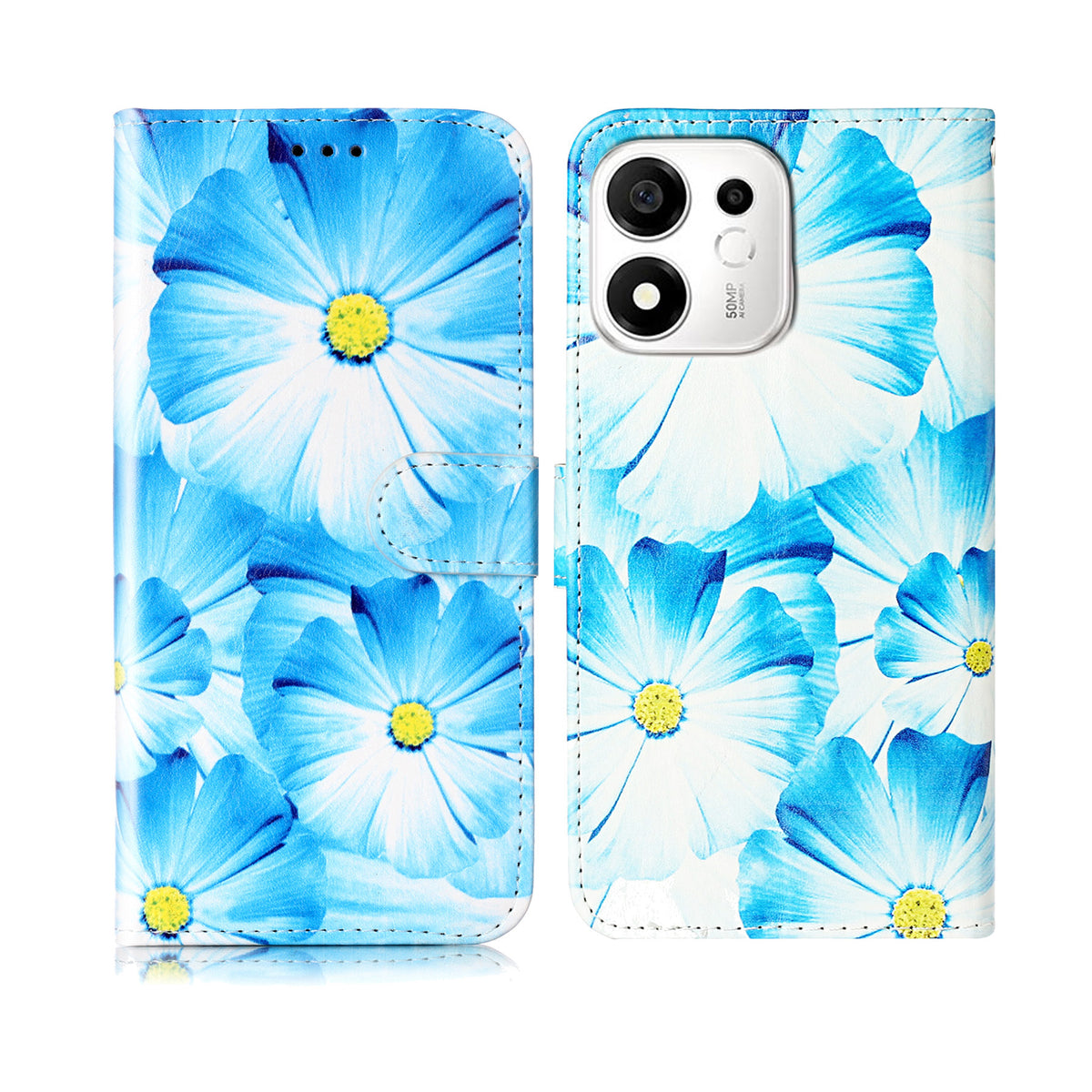 For Honor X7e Plus 5G / Honor 600 Smart 5G Stand Case Marmor Malet Folio Flip Læderpung Telefoncover