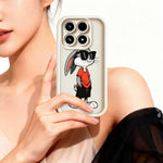 Xiaomi 17 TPU-skal tecknat kaninmönster gummerat halkfritt mobilbaksida
