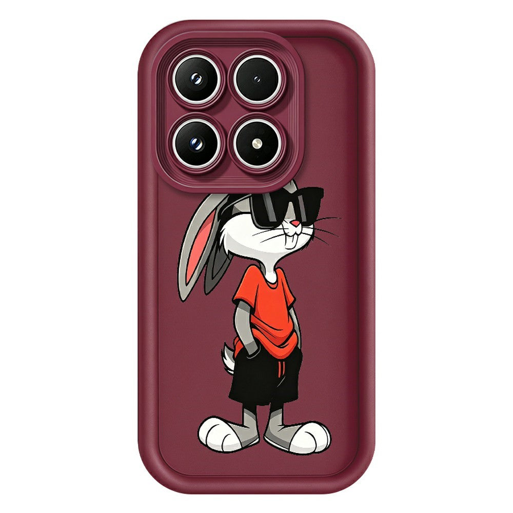 Xiaomi 17 TPU-skal tecknat kaninmönster gummerat halkfritt mobilbaksida