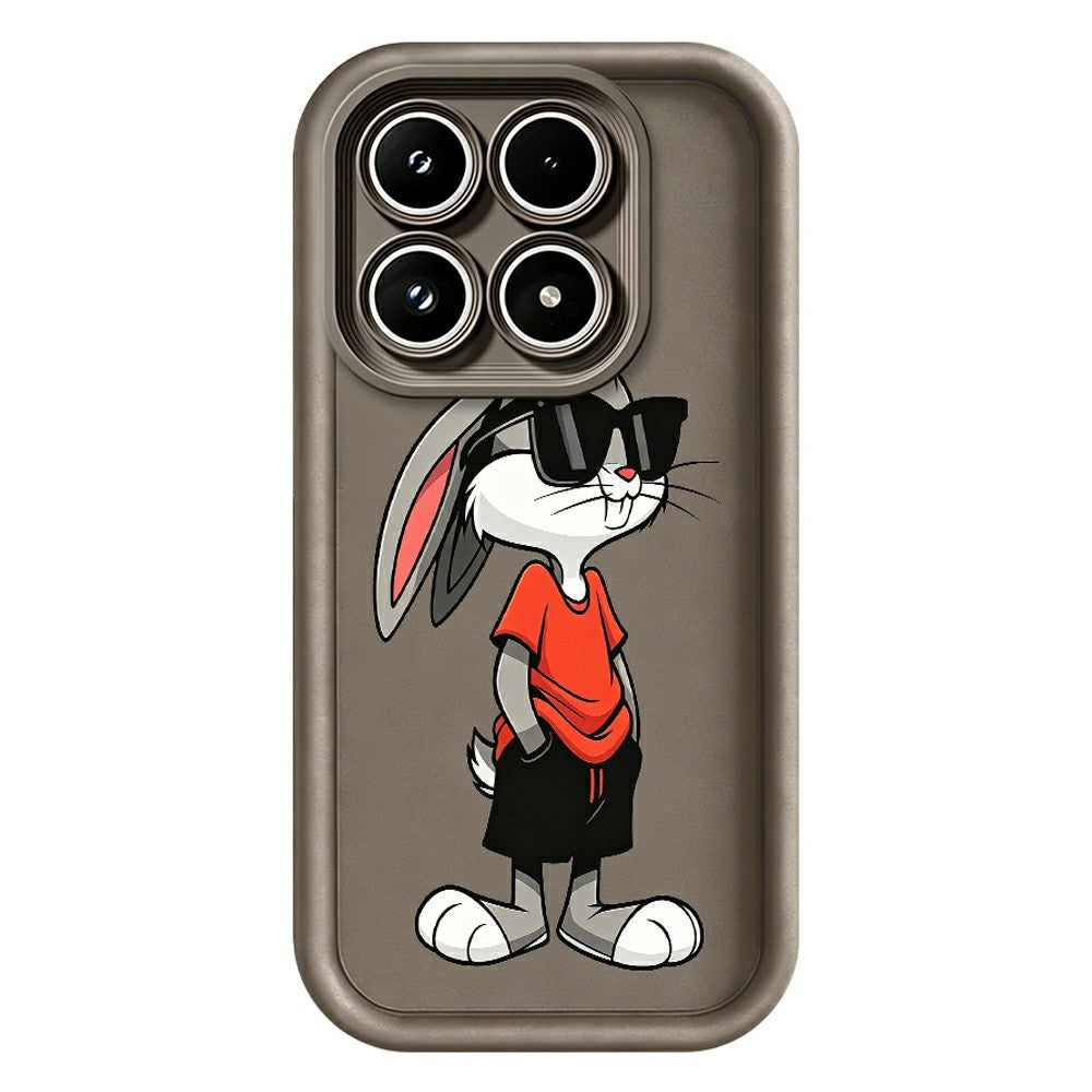 Xiaomi 17 TPU-skal tecknat kaninmönster gummerat halkfritt mobilbaksida
