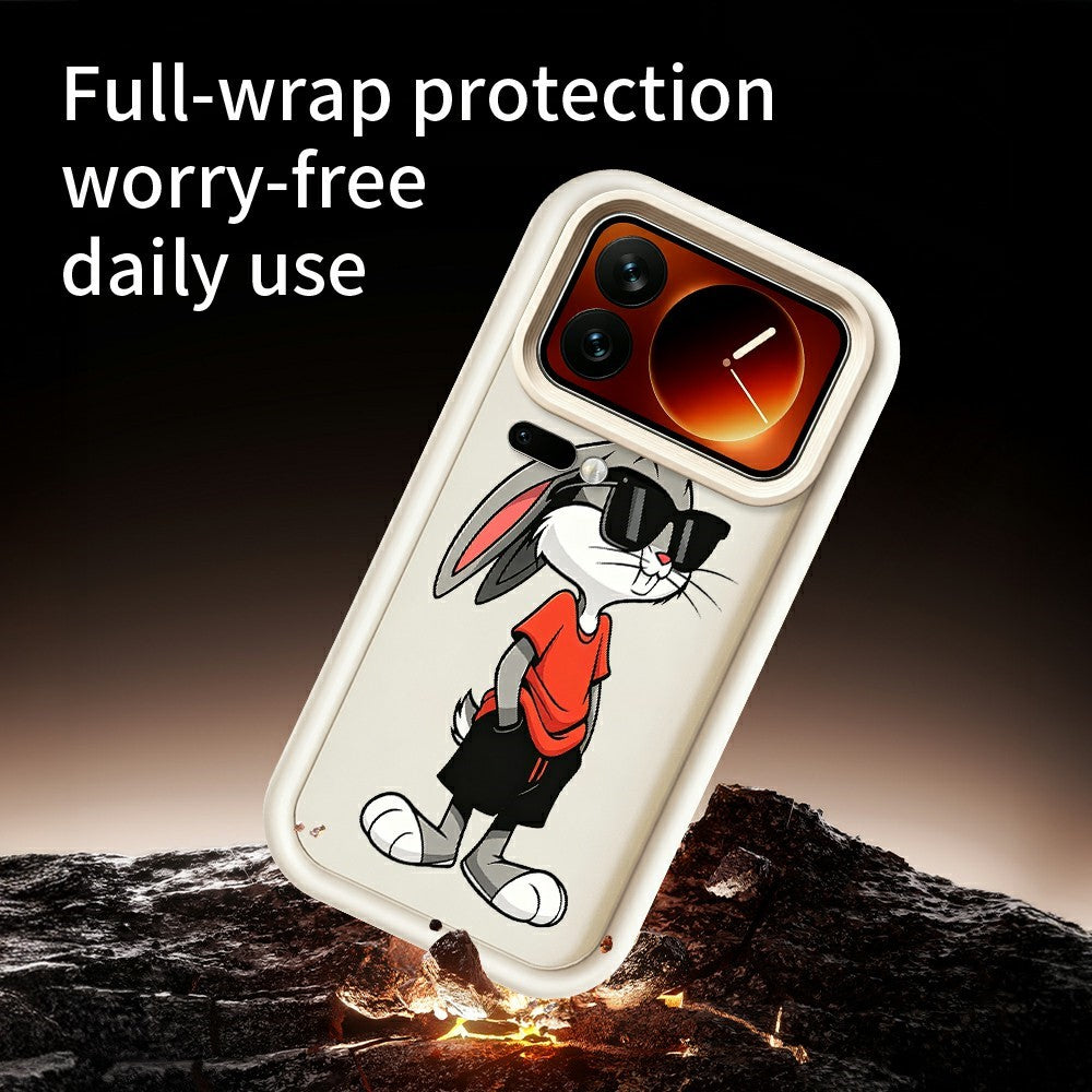 For Xiaomi 17 Pro TPU Case Cartoon Rabbit Pattern Rubberized Anti-Slip Phone Back Cover