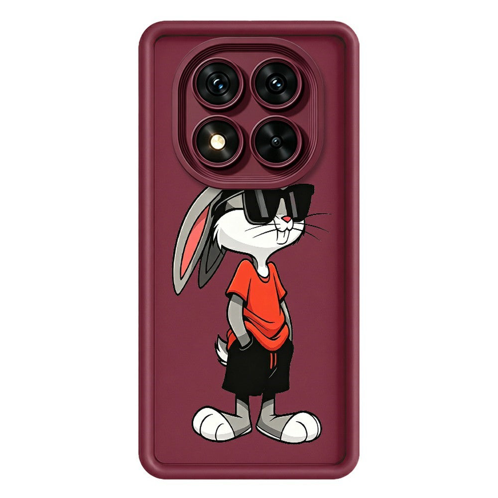 Xiaomi Redmi Note 15 Pro 5G (Global) TPU-skal Tecknad kaninmönster Gummerat halkfritt mobilbaksida