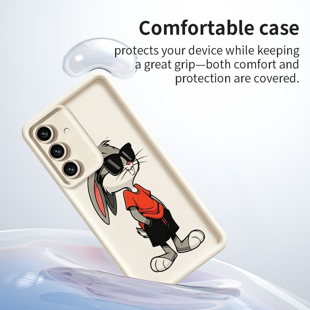 Samsung Galaxy S26+ TPU-skal med tecknad kaninmönster, gummierat halkfritt bakstycke