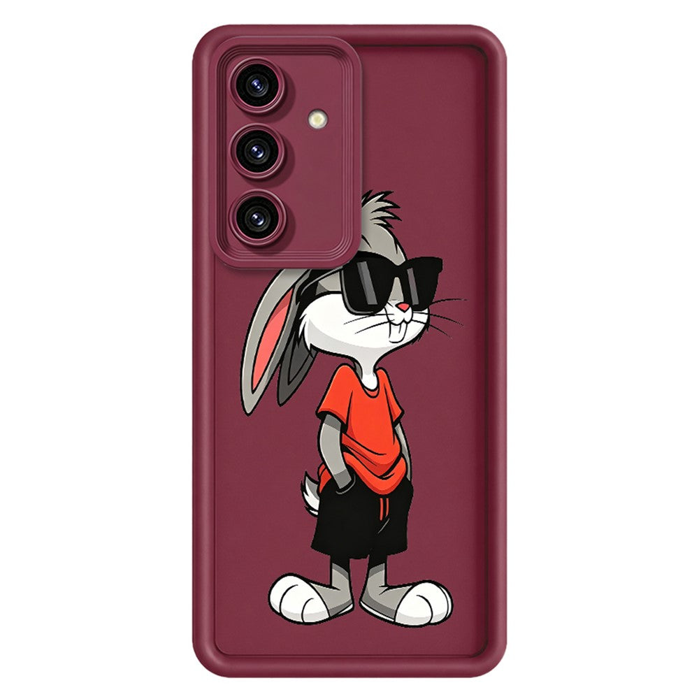 Samsung Galaxy S26+ TPU-skal med tecknad kaninmönster, gummierat halkfritt bakstycke