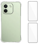 WANLONFENG för Xiaomi Redmi Note 17 Pro Max 5G / Xiaomi Redmi Note 17 Pro+ 5G WL2-serien TPU-skal 2,0 mm mobilskydd med 2 st. härdade glasfilmer