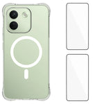 WANLONFENG for Xiaomi Redmi Note 17 Pro Max 5G / Xiaomi Redmi Note 17 Pro+ 5G WL1 Series 2.0mm Magnetic Case Clear TPU Phone Back Cover with 2Pcs Screen Films