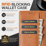 FIERRE SHANN FS032 För iPhone 13 Pro Max Skal Magnetiskt Avtagbart PU-läder RFID-blockerande Plånboksfodral