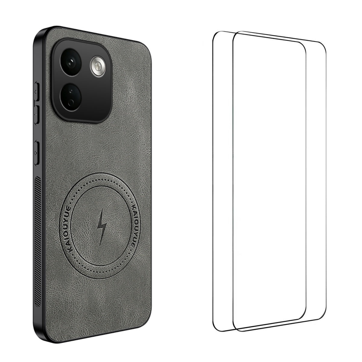 WANLONFENG för Xiaomi Redmi Note 17 Pro Max 5G / Xiaomi Redmi Note 17 Pro+ 5G SD-serien Magnetiskt skal Nappatextur PC TPU mobilskal med 2 st. skärmfilm