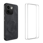 WANLONFENG för Xiaomi Redmi Note 17 Pro Max 5G / Xiaomi Redmi Note 17 Pro+ 5G SD-serien Magnetiskt skal Nappatextur PC TPU mobilskal med 2 st. skärmfilm