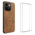 WANLONFENG för Xiaomi Redmi Note 17 Pro Max 5G / Xiaomi Redmi Note 17 Pro+ 5G SD-serien Magnetiskt skal Nappatextur PC TPU mobilskal med 2 st. skärmfilm