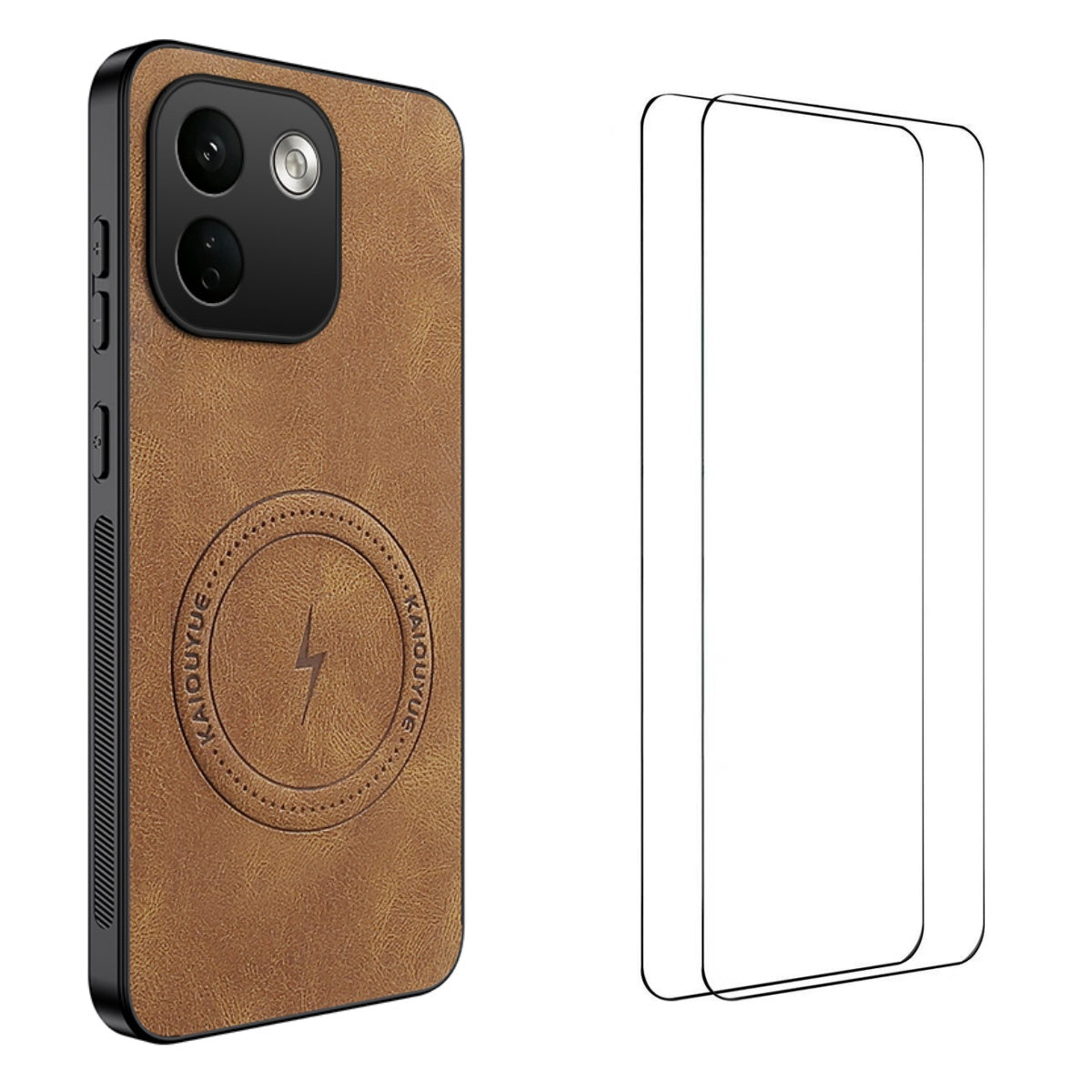 WANLONFENG för Xiaomi Redmi Note 17 Pro Max 5G / Xiaomi Redmi Note 17 Pro+ 5G SD-serien Magnetiskt skal Nappatextur PC TPU mobilskal med 2 st. skärmfilm