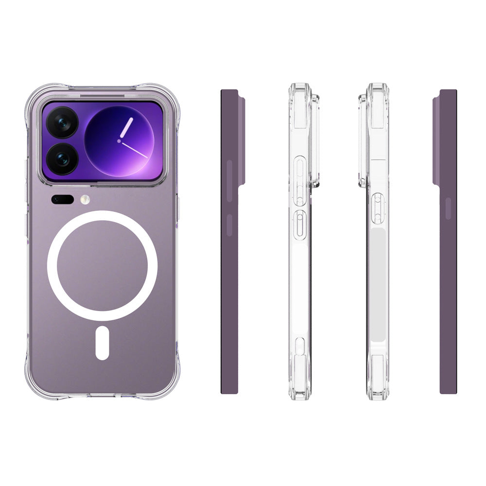 WANLONFENG for Xiaomi 18 Pro TM1 Series 2.0mm Magnetic Case Clear TPU Phone Back Cover