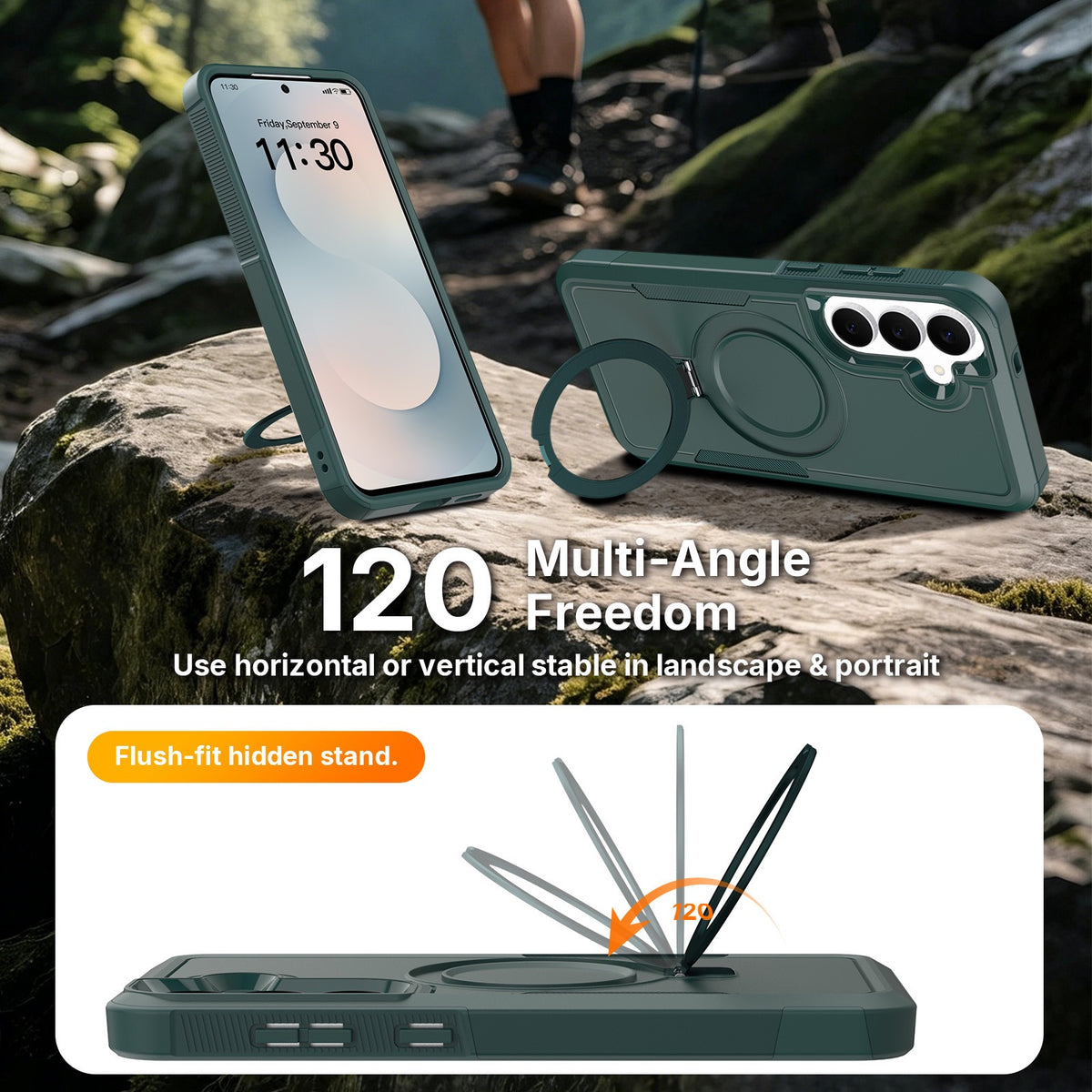 Samsung Galaxy S26 FE-skal Magnetiskt roterbart stöd PC + TPU-mobilskyddsskal