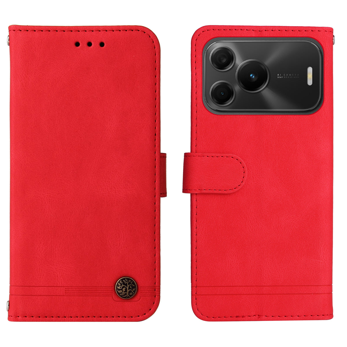 Huawei Nova 16 SE 5G Läderplånboksfodral Skin Touch mobilfodral Stativ med Rem