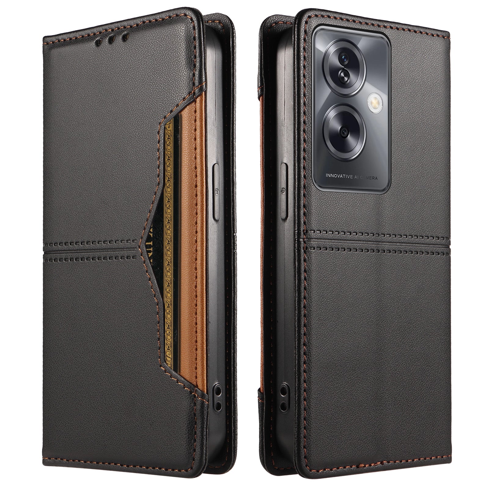 For Oppo A2 5G / OnePlus Nord N30 SE 5G / Oppo A79 5G Wallet Case External Card Slot Magnetic Closing Leather Phone Cover