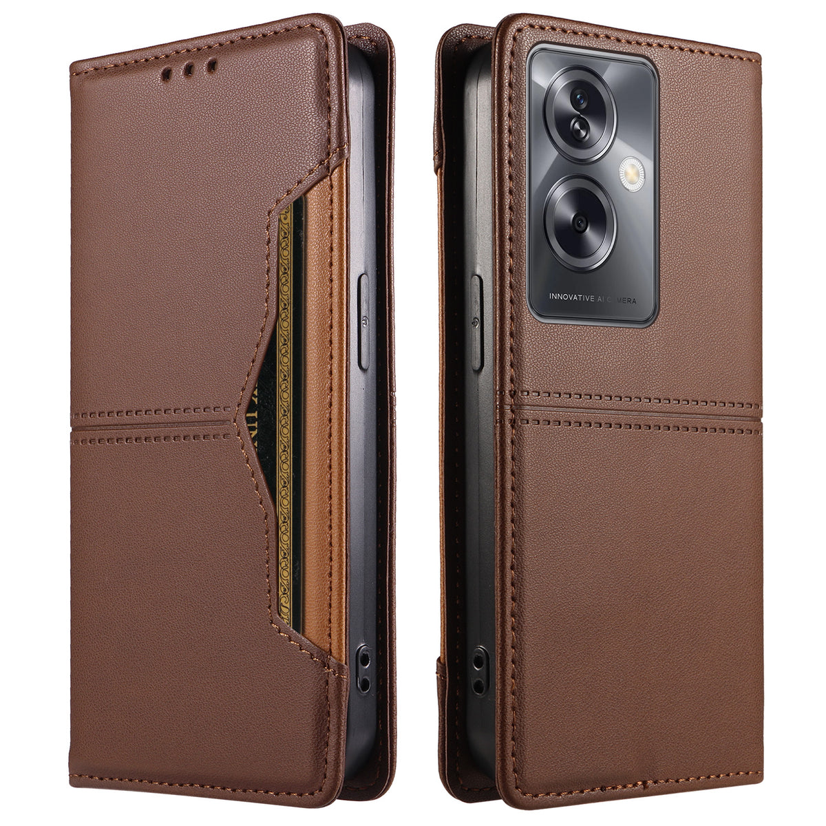 Oppo A2 5G / OnePlus Nord N30 SE 5G / Oppo A79 5G Plånboksfodral Extern kortplats Magnetisk stängning Lädermobilskal