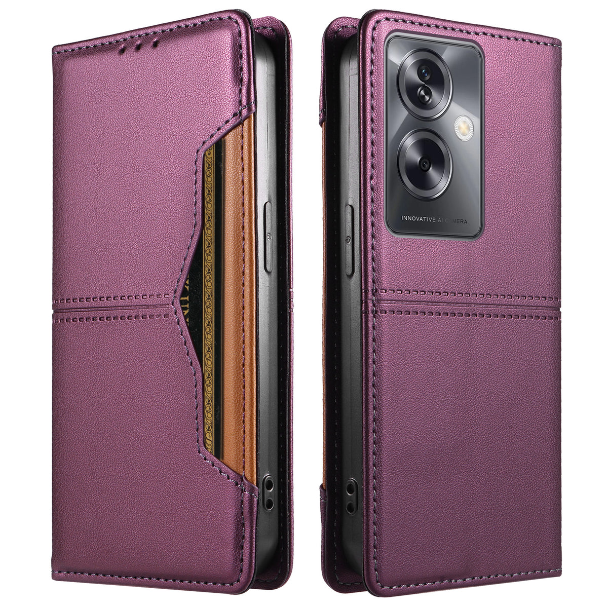 Oppo A2 5G / OnePlus Nord N30 SE 5G / Oppo A79 5G Plånboksfodral Extern kortplats Magnetisk stängning Lädermobilskal