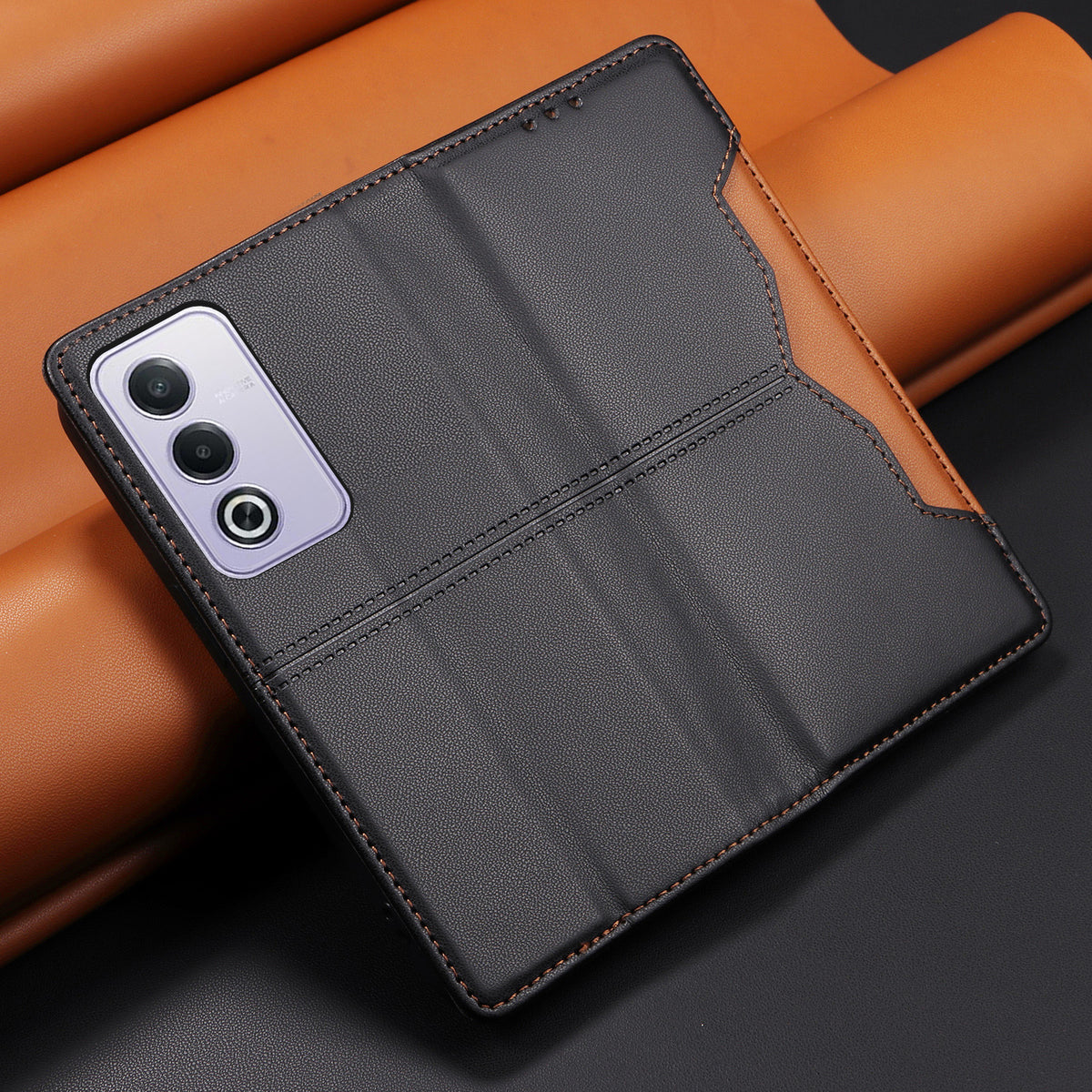 For Oppo A3 Pro (India) 5G / Oppo A3x 5G (China) / Oppo A80 5G / Oppo K12x 5G (Global) / Oppo A3 Pro (Global) 5G Wallet Case External Card Slot Magnetic Closing Leather Phone Cover