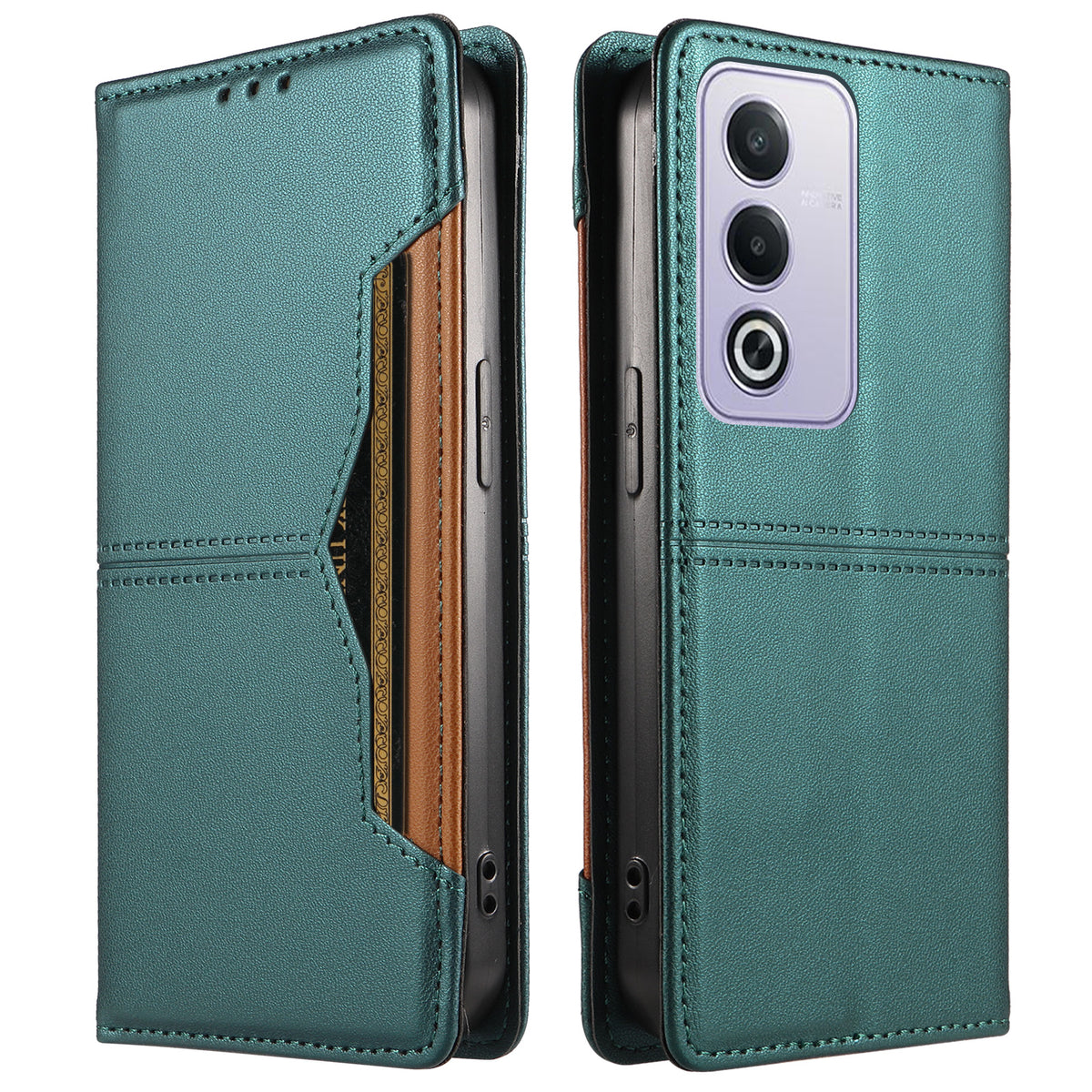 For Oppo A3 Pro (India) 5G / Oppo A3x 5G (China) / Oppo A80 5G / Oppo K12x 5G (Global) / Oppo A3 Pro (Global) 5G Wallet Case External Card Slot Magnetic Closing Leather Phone Cover