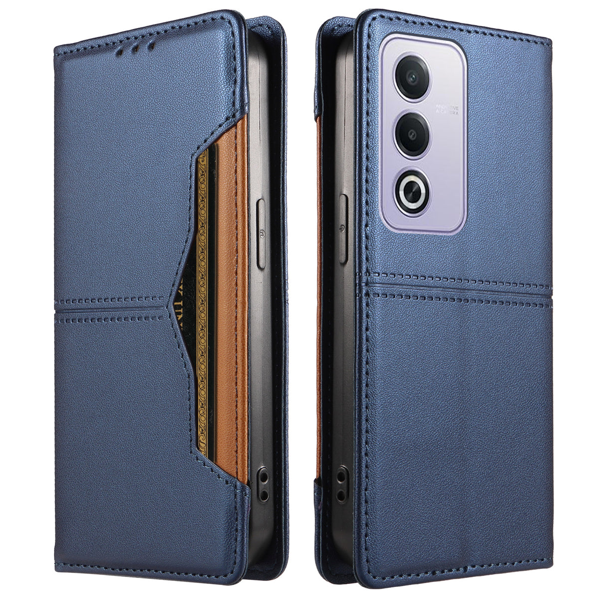 For Oppo A3 Pro (India) 5G / Oppo A3x 5G (China) / Oppo A80 5G / Oppo K12x 5G (Global) / Oppo A3 Pro (Global) 5G Wallet Case External Card Slot Magnetic Closing Leather Phone Cover