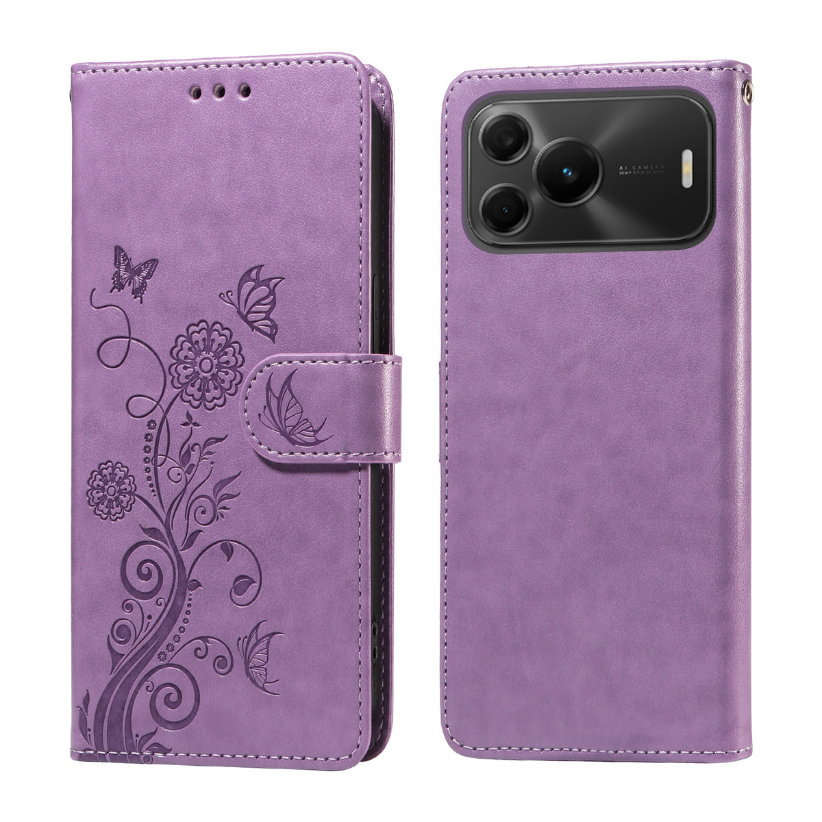 For Huawei nova 16 SE 5G Leather Case Butterfly Floral Imprint Wallet Stand Cover