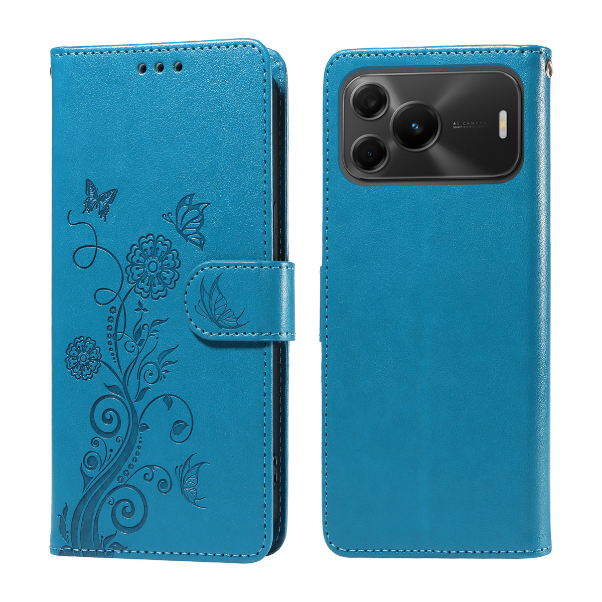 For Huawei nova 16 SE 5G Leather Case Butterfly Floral Imprint Wallet Stand Cover