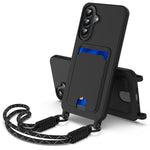 Samsung Galaxy F70 Pro 5G / A27 5G-mobilcover i flydende silikone med kortholder og kort rem