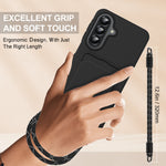 Samsung Galaxy F70 Pro 5G / A27 5G-mobilcover i flydende silikone med kortholder og kort rem