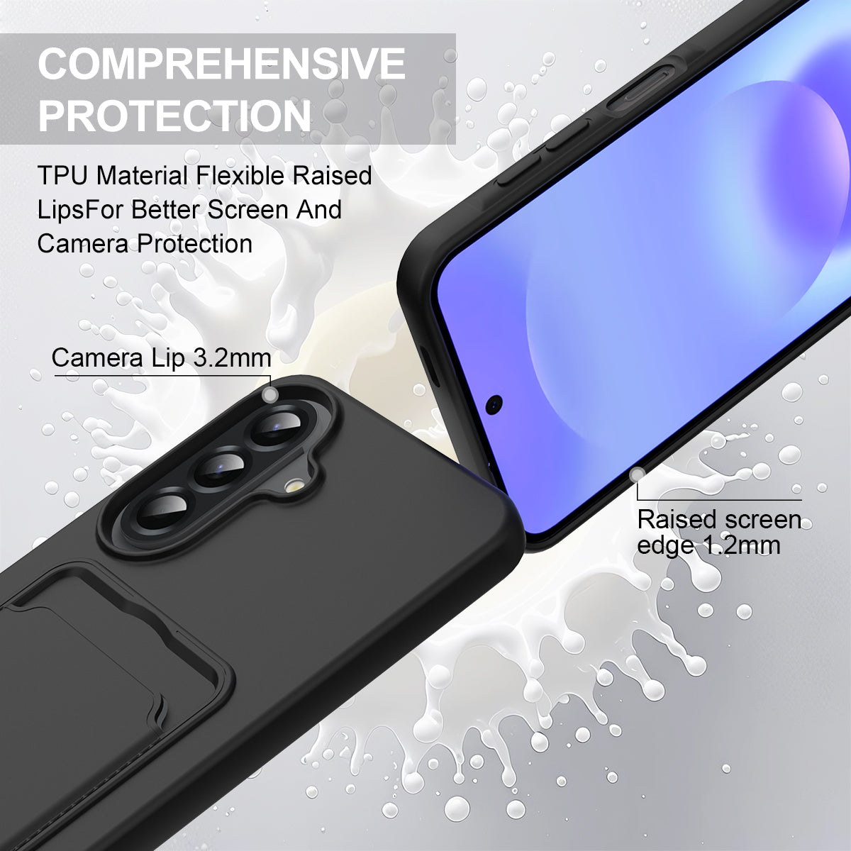 Samsung Galaxy F70 Pro 5G / A27 5G-mobilcover i flydende silikone med kortholder og kort rem