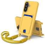 Samsung Galaxy F70 Pro 5G / A27 5G-mobilcover i flydende silikone med kortholder og kort rem