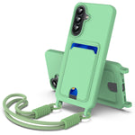 Samsung Galaxy F70 Pro 5G / A27 5G-mobilcover i flydende silikone med kortholder og kort rem