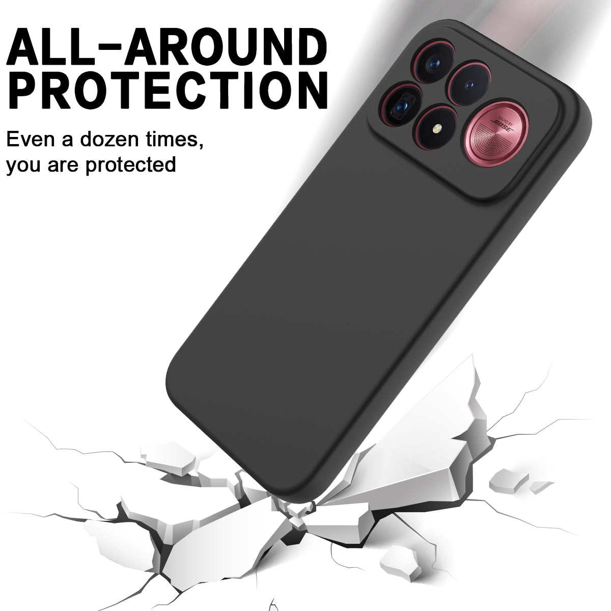 Xiaomi Redmi K100 Pro Max 5G (Kina) / Xiaomi Poco F9 Ultra 5G flytande silikonskal mobilbaksida med handrem