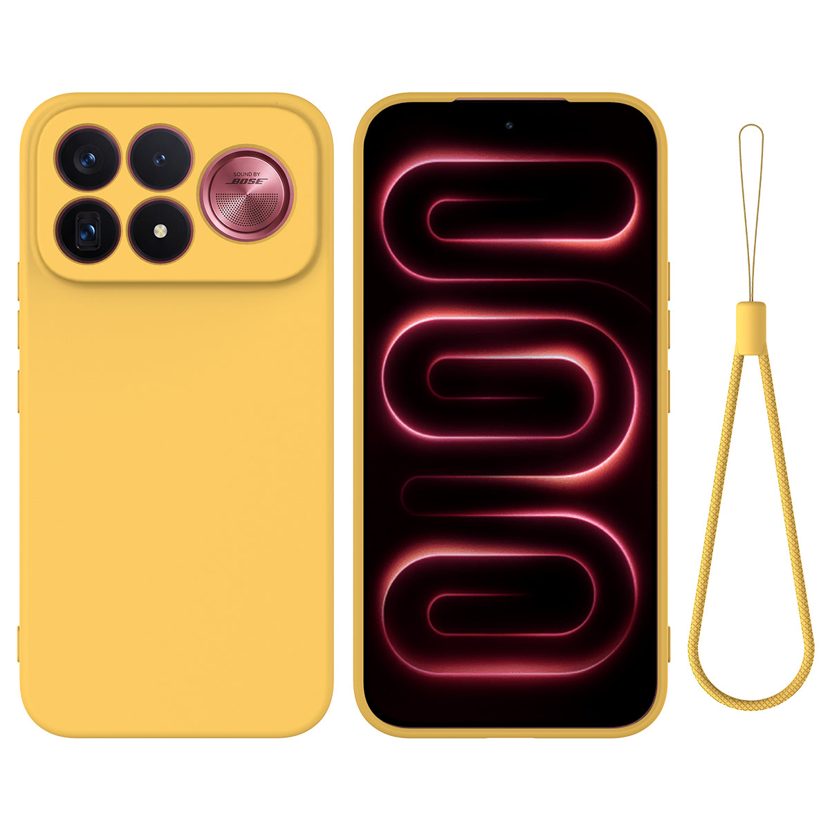 Xiaomi Redmi K100 Pro Max 5G (Kina) / Xiaomi Poco F9 Ultra 5G flytande silikonskal mobilbaksida med handrem