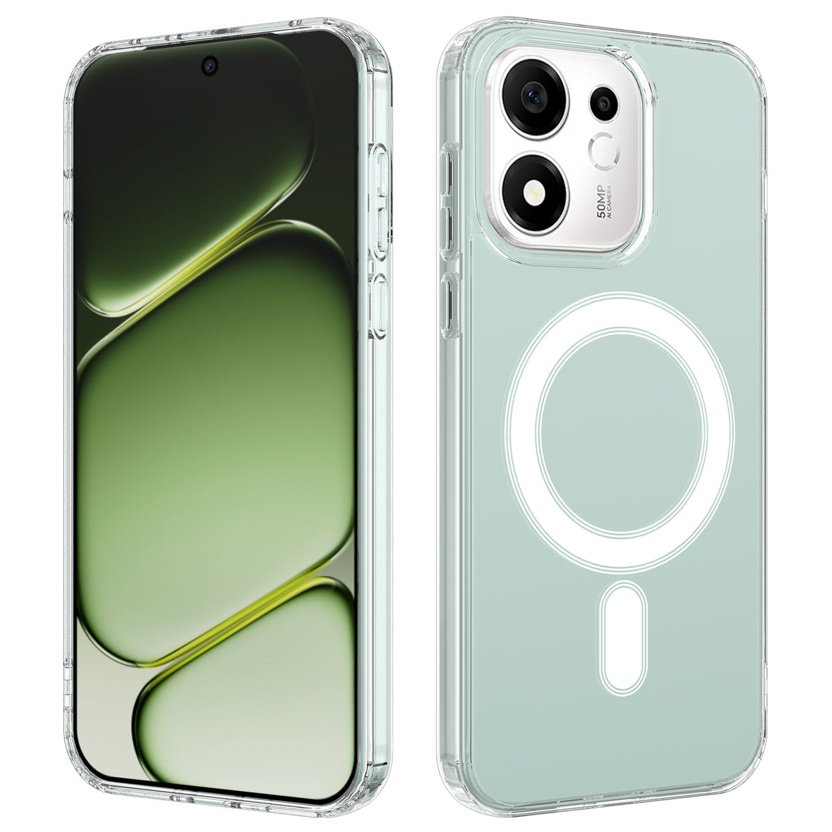 For Honor X7e Plus 5G / Honor X7e Plus 4G / Honor 600 Smart 5G Clear Phone Magnetic Case TPU + Acrylic Back Cover