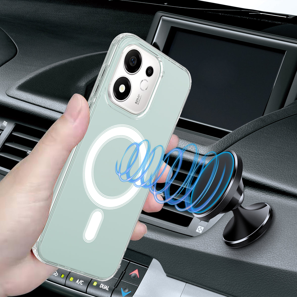 For Honor X7e Plus 5G / Honor X7e Plus 4G / Honor 600 Smart 5G Clear Phone Magnetic Case TPU + Acrylic Back Cover