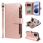 For Xiaomi Redmi Note 17 4G (Global) / Xiaomi Redmi Note 17 (India/China) 5G / Xiaomi Redmi Note 17 5G (Global) Leather Case 9 Card Slots Zipper Pocket Phone Cover with Wrist Strap
