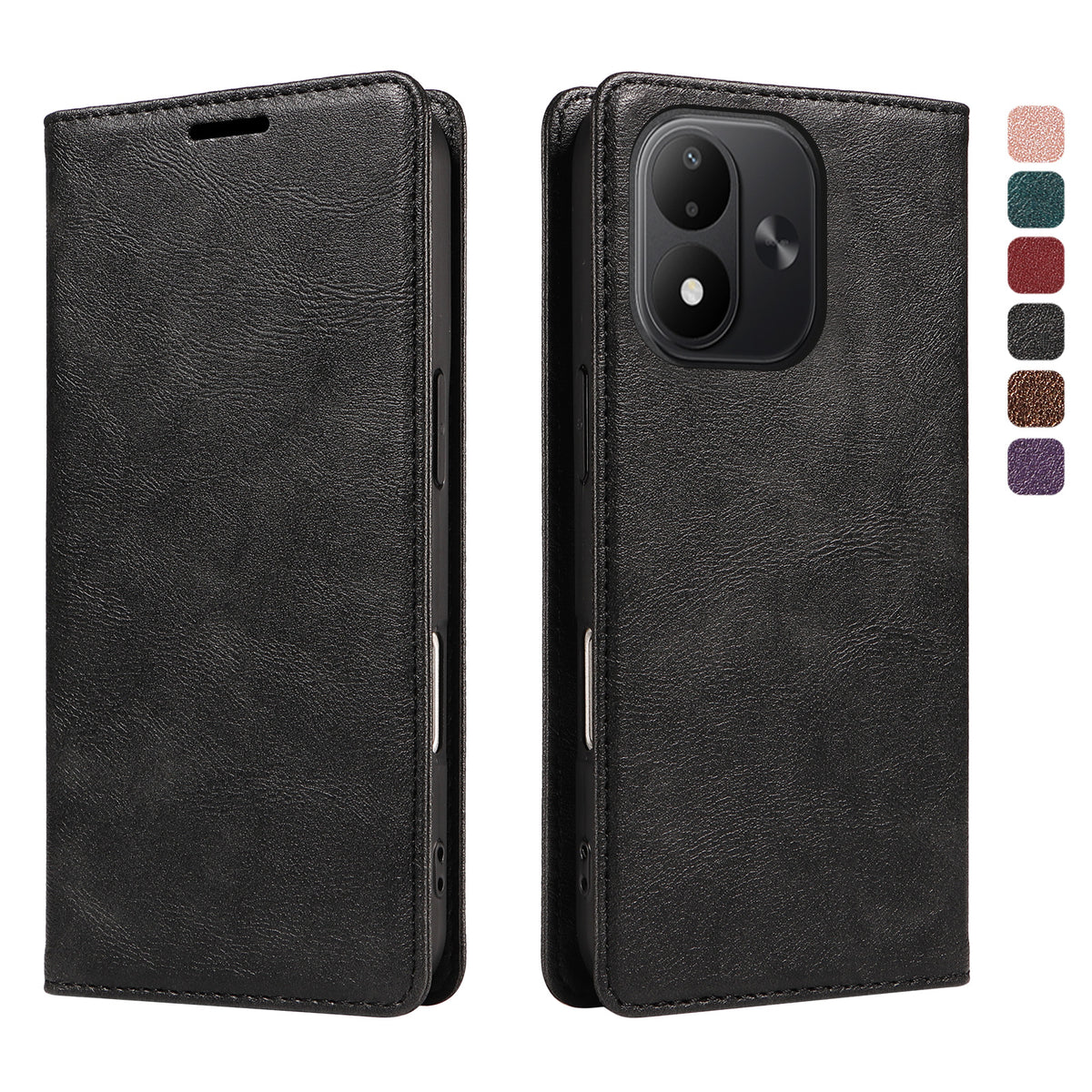 Xiaomi Redmi Note 17 4G (Global) / Xiaomi Redmi Note 17 (Indien/Kina) 5G / Xiaomi Redmi Note 17 5G (Global) pungcover med RFID-blokerende kortlommer, stativ og magnetisk lukning, lædermobilcover
