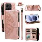 Xiaomi Redmi Note 17 4G (Global) / Xiaomi Redmi Note 17 (Indien/Kina) 5G / Xiaomi Redmi Note 17 5G (Global) Plånboksfodral 9 kortfack RFID-blockerande mandala präglad läderficka med handledsrem