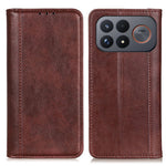 Xiaomi Poco F9 Ultra 5G / Redmi K100 Pro Max 5G (Kina) Stativskal Split Leather Litchi Texture Plånboksfodral